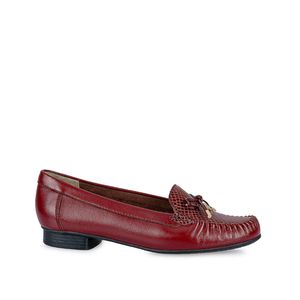 Zapato Mocasín Casual DENI-2410B Vino Viale Cuero