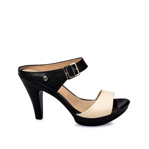 Sandalia Slide Casual ALE-2102 HuesoNegro Viale Cuero