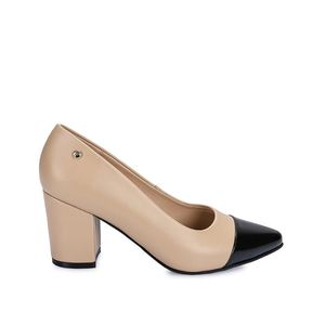 Zapato Stiletto Vestir DON-157 Beige/Neg Piazza