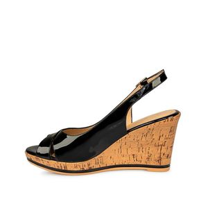 Sandalia Peep Toe Casual LINDA-2502 Negro Viale Cuero