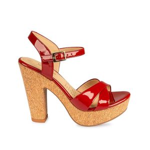 Sandalia Dorsay Casual SOFI-2507 Rojo Viale Cuero