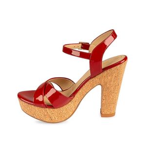 Sandalia Dorsay Casual SOFI-2507 Rojo Viale Cuero