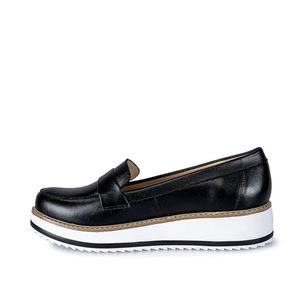 Zapato Mocasín Casual TATI-2428 Negro Viale Cuero