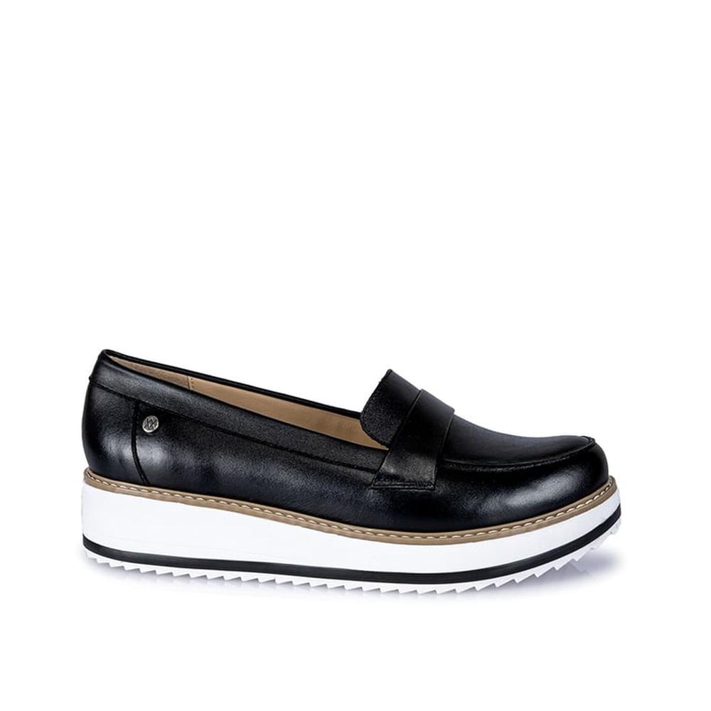 Zapato Mocasín Casual TATI-2428 Negro Viale Cuero Real Plaza