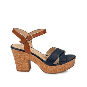 Sandalia Dorsay Casual ALE-2505 AzulNatural Viale Cuero