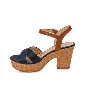 Sandalia Dorsay Casual ALE-2505 AzulNatural Viale Cuero