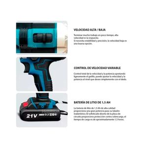 Taladro Percutor 21V Inalambrico Rotomartillo Destornillador Xtd