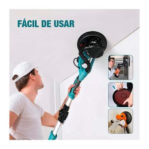Lijadora De Pared Y Techo 1050W 215Mm + 6 Lijas + Polo Total
