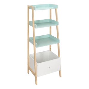 Estante 3 niveles de Madera con Cajón 45x140x35 cm