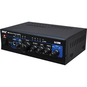 Amplificador Estéreo Pyle Pro PTA4 Mini 2 x 120 Watt con Entrada AUX/CD y Control de Volumen