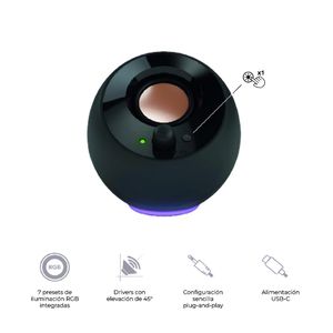 Parlante Creative Pebble SE 4.4w/8.8w  2.0 Usb-C/3.5mm