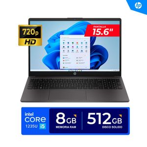 Laptop HP 250 G9  Core i5 1235U  4.40GHz  10 Núcleos   15.6" HD   8GB DDR4  512GB SSD   FREEDOS