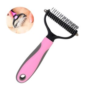 Peine Deslanador Desmotador para Perro - Rosa