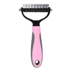 Peine Deslanador Desmotador para Perro - Rosa
