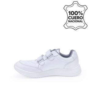 Zapatilla Escolar Casual ALEX-056 Blanco Rabbit Cuero