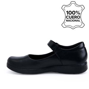 Zapato Escolar Ballerina Casual MANA-2504 NEGRO Rabbit Cuero