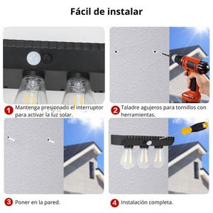 Lámpara Foco Led Solar con Sensor de Movimiento SEISA YT-820-3W
