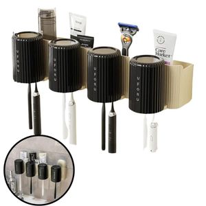 Organizador De Baño Con Vasos UFORU 4 Vasos Negro  503VN03