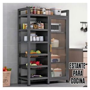 Estante Organizador Verdulero Frutero Microondas 80cm 6 Niveles Ruedas N SJ241