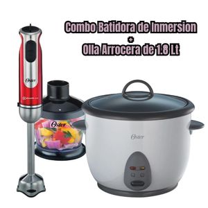 Combo Batidora de Inmersión con Accesorios + Olla Arrocera 1.8 Blanca