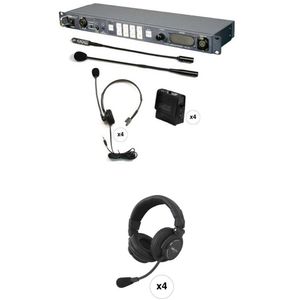 Sistema de Intercomunicación por Cable Datavideo ITC100HP2K ITC-100 con Kit de Cuatro Auriculares HP