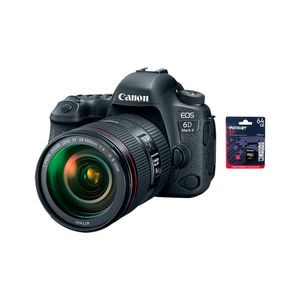 Camara Canon EOS 6D Mark II + 24-105mm IS II USM (Gratis: Estu. + Mem. 64gb)