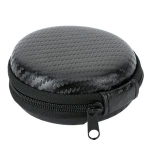Estuche De Almacenamiento Circular Para Auriculares Negro