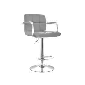Silla Para Bar Regulable En Altura Nill Cuero Reposabrazos Gris Ofideas
