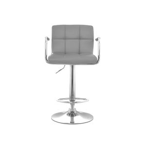 Silla Para Bar Regulable En Altura Nill Cuero Reposabrazos Gris Ofideas
