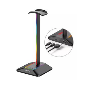 Soporte cargador de Aluminio RGB para audífonos SP-Z8 doble puerto USB