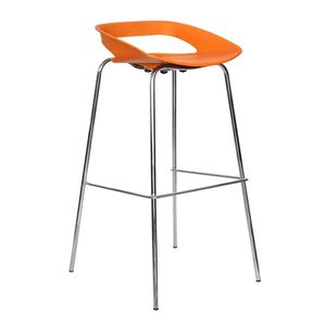 Silla Para Bar Fija Tribeca Reposapies Naranja Ofideas
