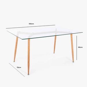 Mesa De Comedor Luigi Rectangular 4 Personas Ofideas Vidrio