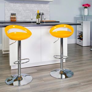 Silla Para Bar Regulable En Altura Aster De Fibra Amarillo Ofideas
