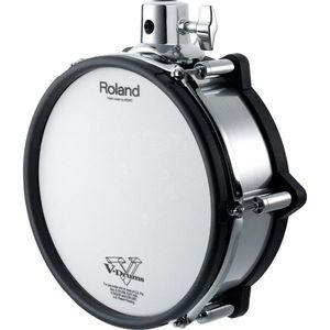 Roland PD-108 V-Pad 10" (Cromo Negro) - Cabezal de Malla Silencioso, Sensor Avanzado, Opciones de Mo