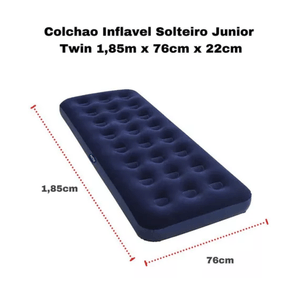 Colchón Inflable Queen Azul 185X76X28 CM