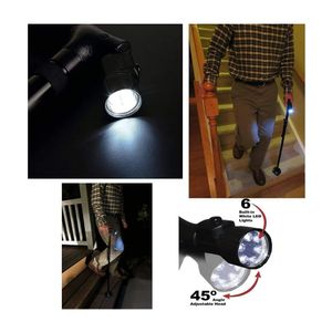 Bastón plegable con luz led personas mayores Color Negro