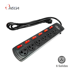 Omega Supresor De Picos 6 Tomas Proteccion Contra Sobretensione
