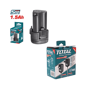 Kit 2 Pzs Batería Litio + Cargador 12v S12 Total