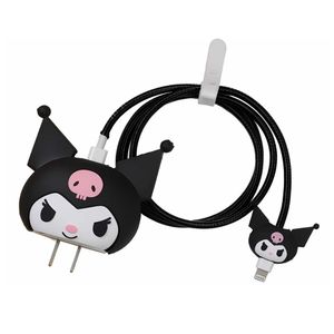 Funda Protectora Negro Kuromi Animados 3D para iPhone 18w 20w