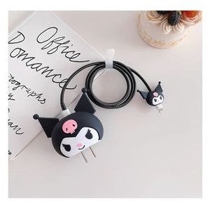 Funda Protectora Negro Kuromi Animados 3D para iPhone 18w 20w