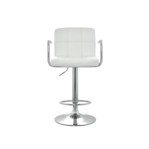 Silla Para Bar Regulable En Altura Nill Cuero Reposabrazos Blanco Ofideas