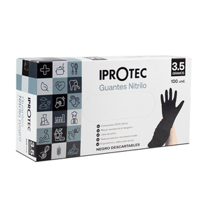 Guantes de Nitrilo Negro Talla L 100 unidades