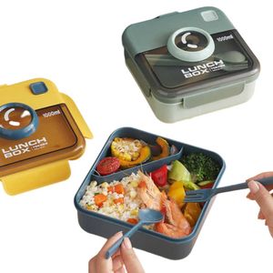 Taper Kawaii Lunch Box con Cubiertos Azul