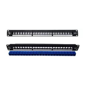 PATCH PANEL SATRA 24 PUERTOS CON JACK AZUL CAT 6