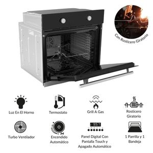 Horno Empotrable A Gas Klimatic Bonn Negro