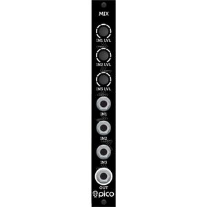 Erica Synths Pico Mixer 3-to-1 Módulo Eurorack (3 HP) - Mezclador de 3 Entradas a 1 Salida, Atenuado