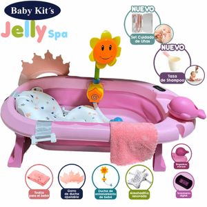 Tina Bañera Plegable JELLY SPA Con Termómetro Rosado