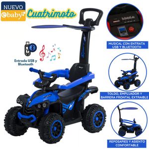 Cuatrimoto Musical con Luces y Sombrilla Azul EB357