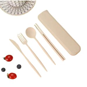 Set de Cubiertos de Camping - Crema