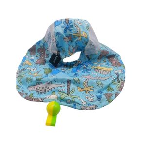 Sombrero con silbato amarillo con verde y diseño de dinosaurios